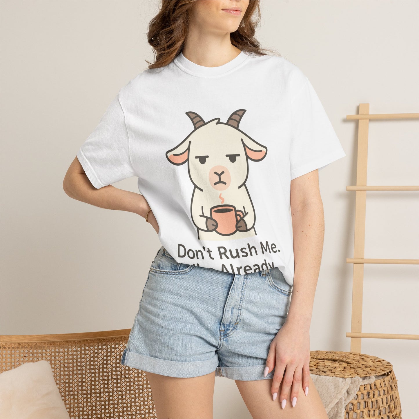 Funny Sarcastic Goat T-Shirt "don't rush me i am already disappointed "