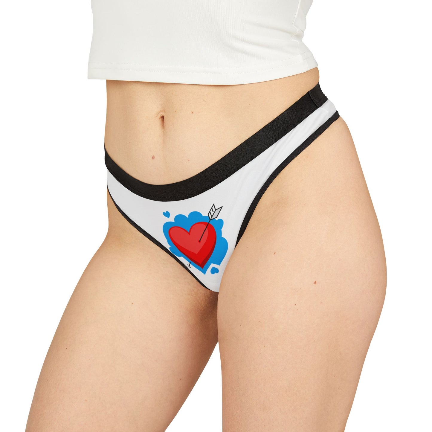 Heart Splash Women's Thong - Cute Red Heart Graphic Panties