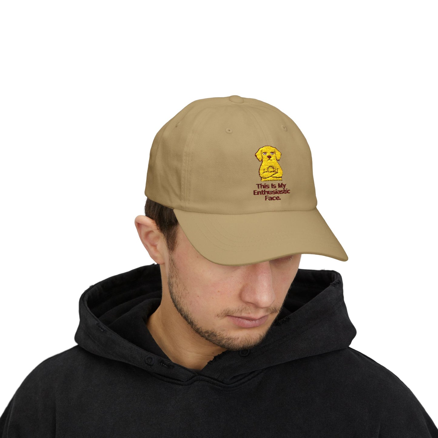 Dad Cap - "This Is My Enthusiastic Face" Embroidered Puppy Baseball Hat