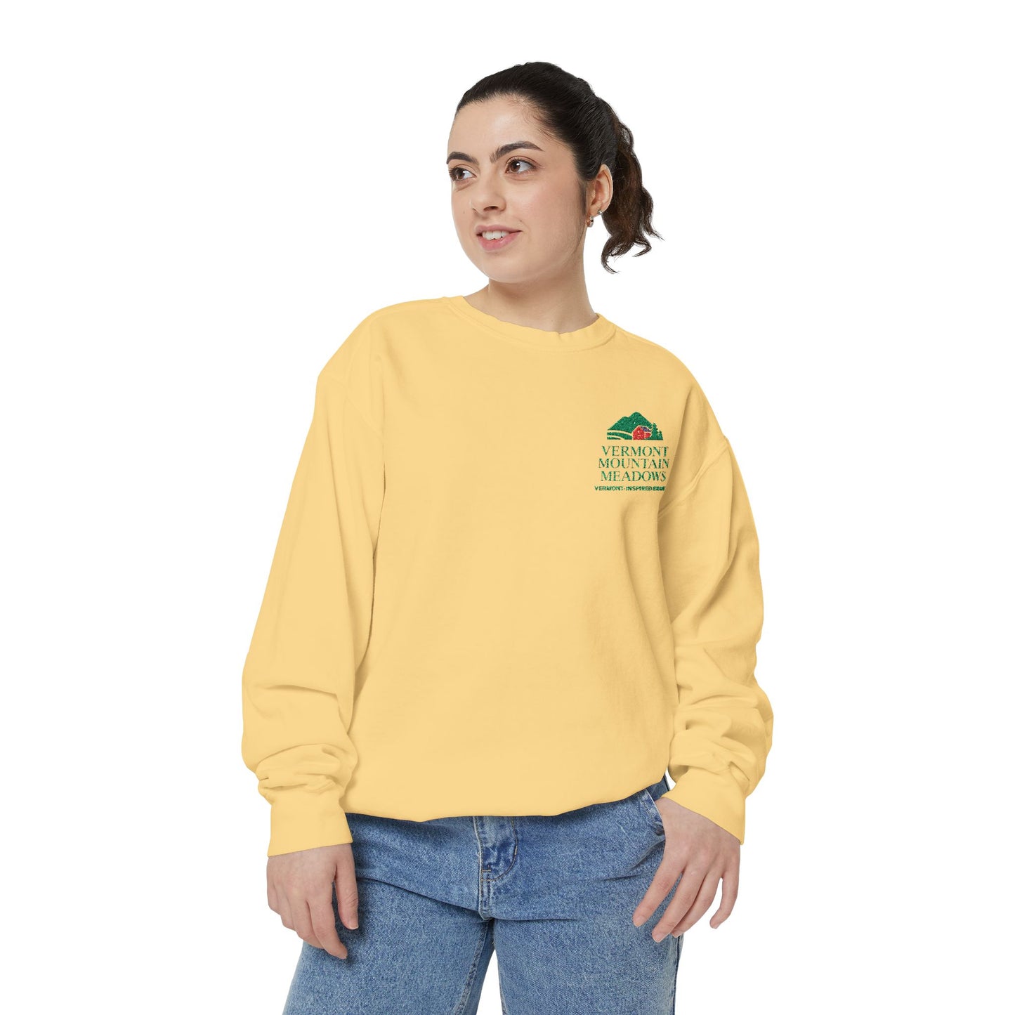 Vermont Barn & Solar Logo Sweatshirt — Vermont-Inspired Garment-Dyed Sweatshirt