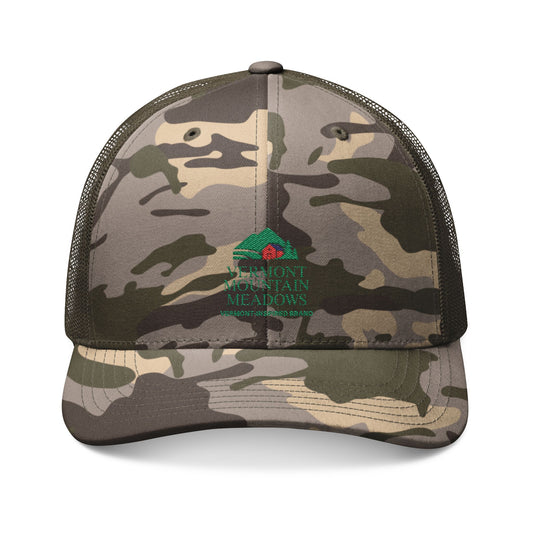 Camouflage Trucker Hat — Embroidered Mountain Meadow Logo