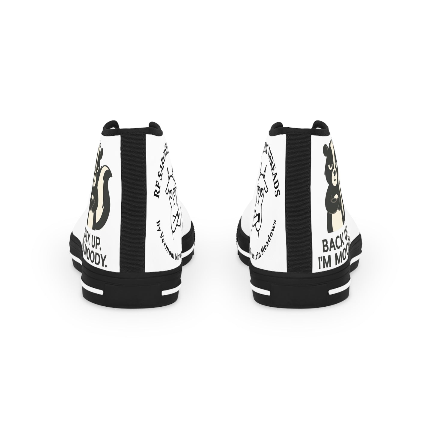 High Top Sneakers — Retro Cat Graphic "Wake Up, Nobody."