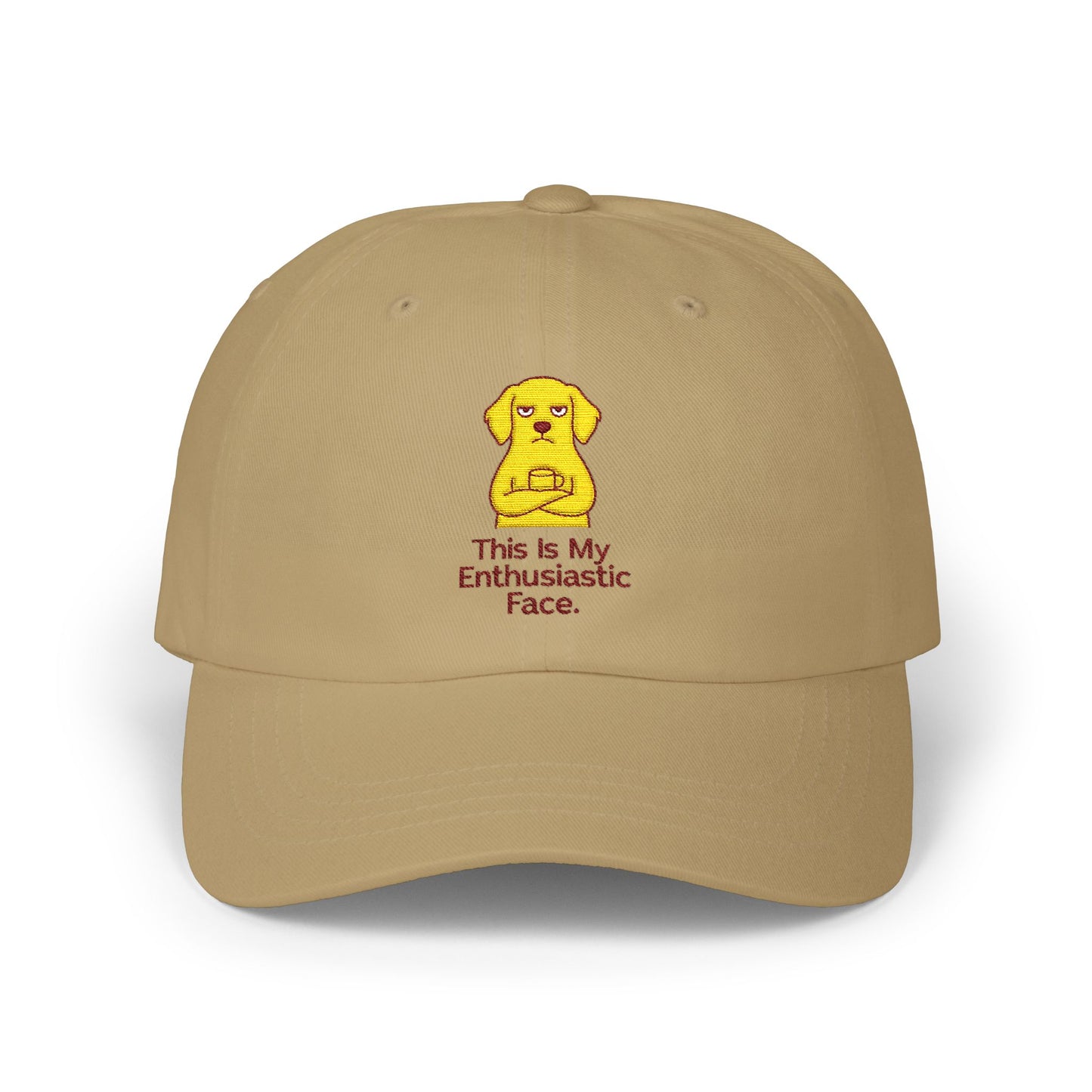 Dad Cap - "This Is My Enthusiastic Face" Embroidered Puppy Baseball Hat