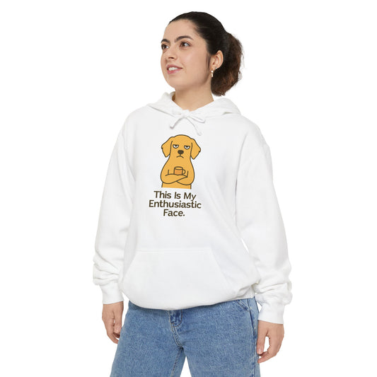 Sarcastic Dog Hoodie — "This Is My Enthusiastic Face"