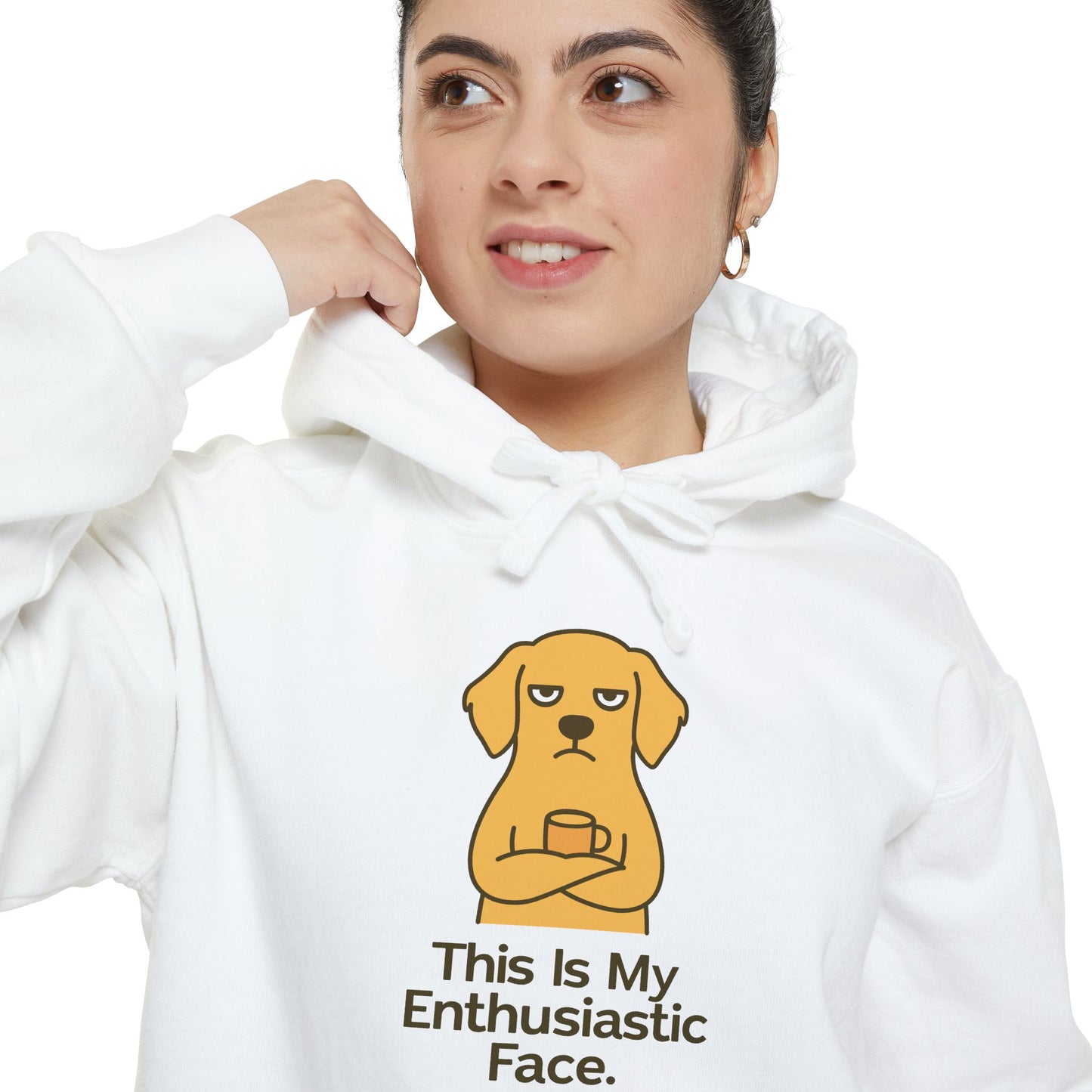 Sarcastic Dog Hoodie — "This Is My Enthusiastic Face"