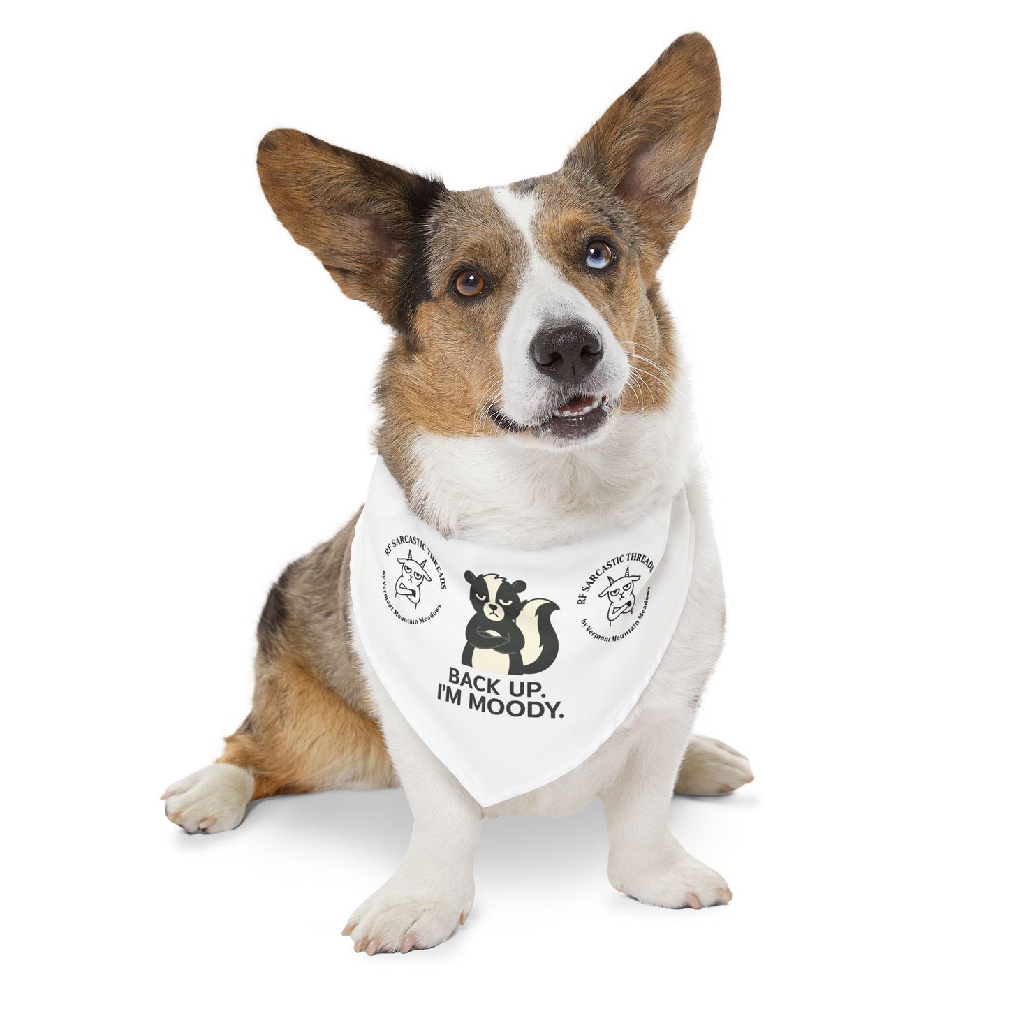Pet Bandana — "Back Up, I'm Moody" Dog Bandana Collar for Sassy Dogs