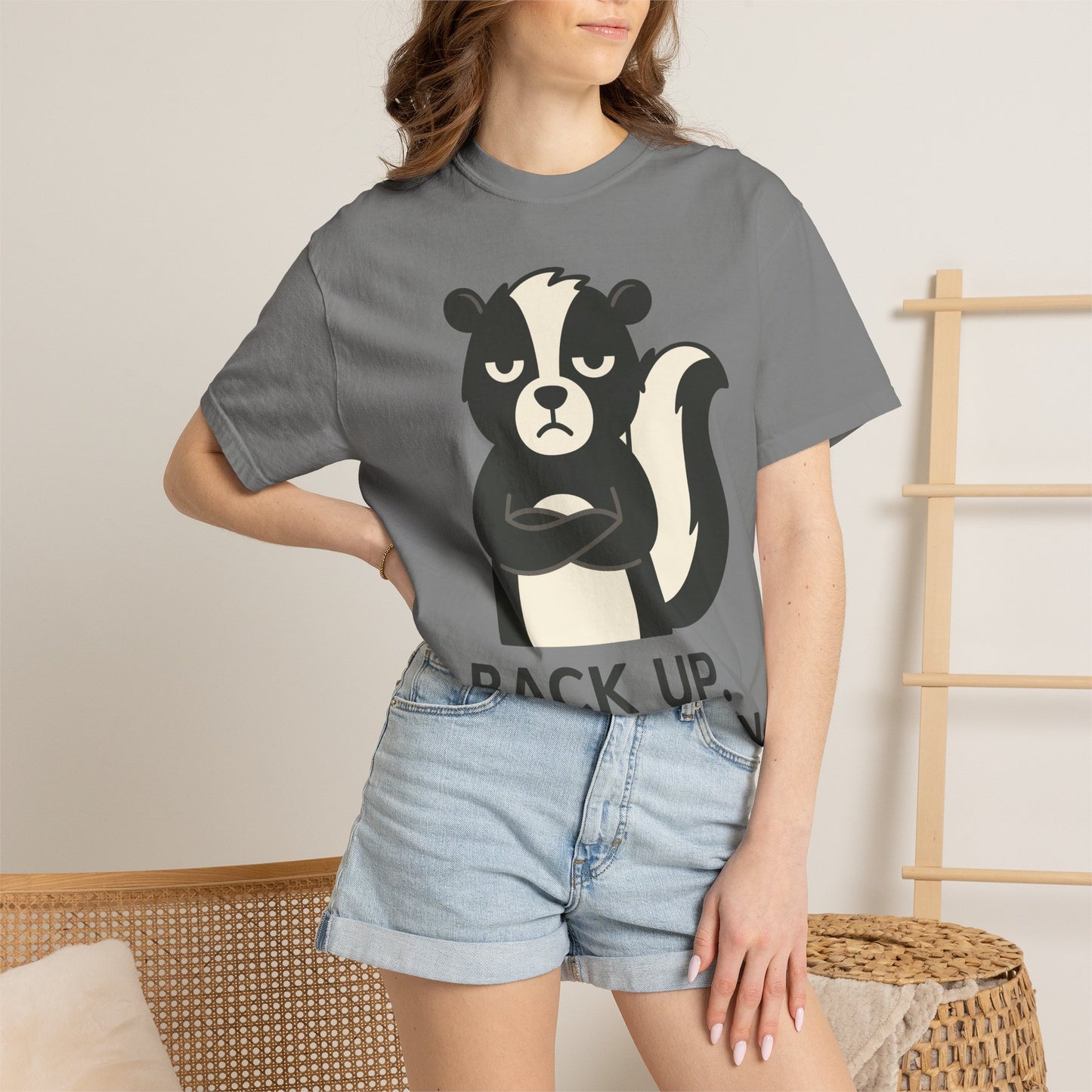 Moody Skunk T-Shirt — Funny Sarcastic "Back Up I Am Moody" Tee