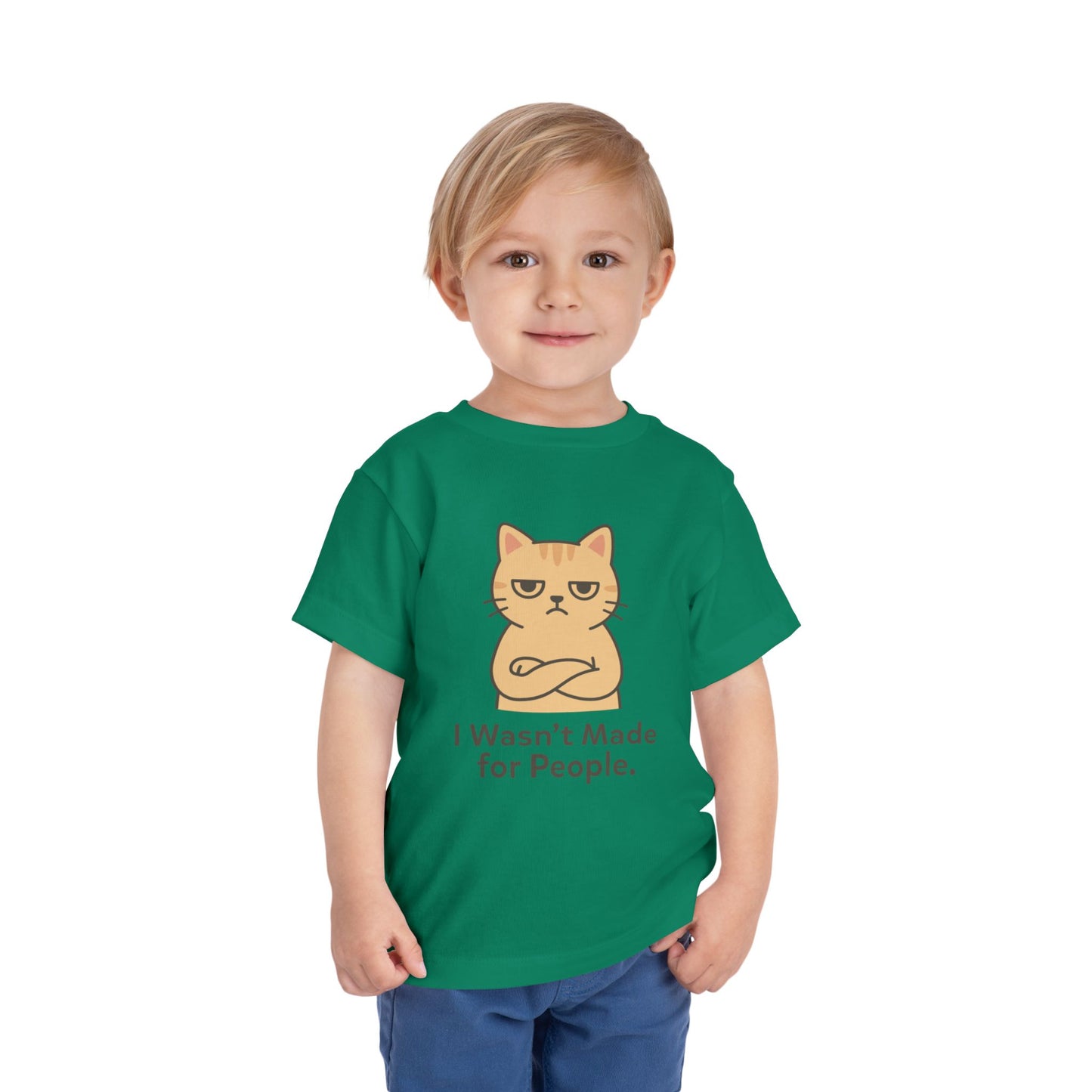 Toddler Tee — 'I Wasn't Made for People' Grumpy Cat Graphic
