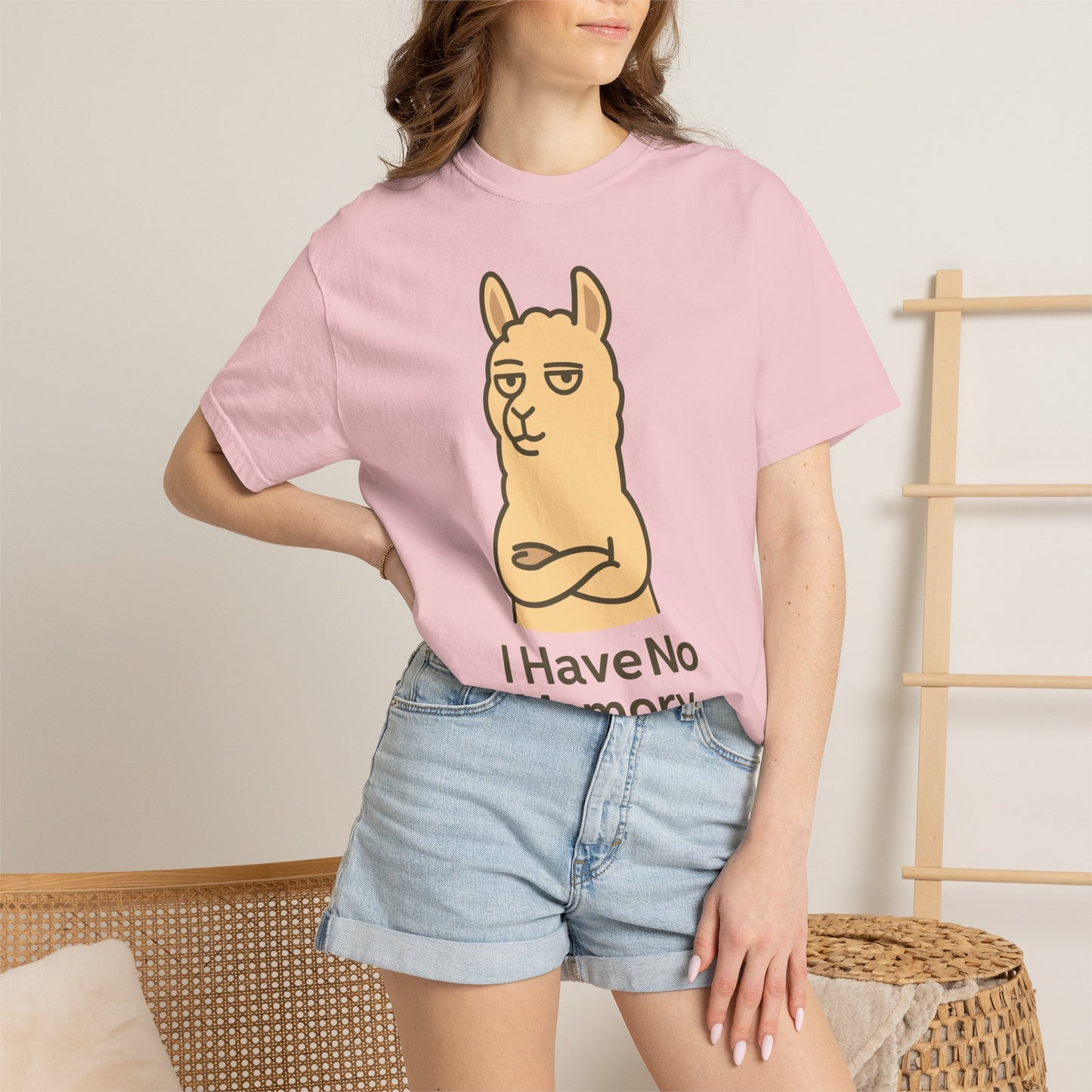 Funny Sarcastic Llama T-Shirt — "Has No Memory" Graphic Tee