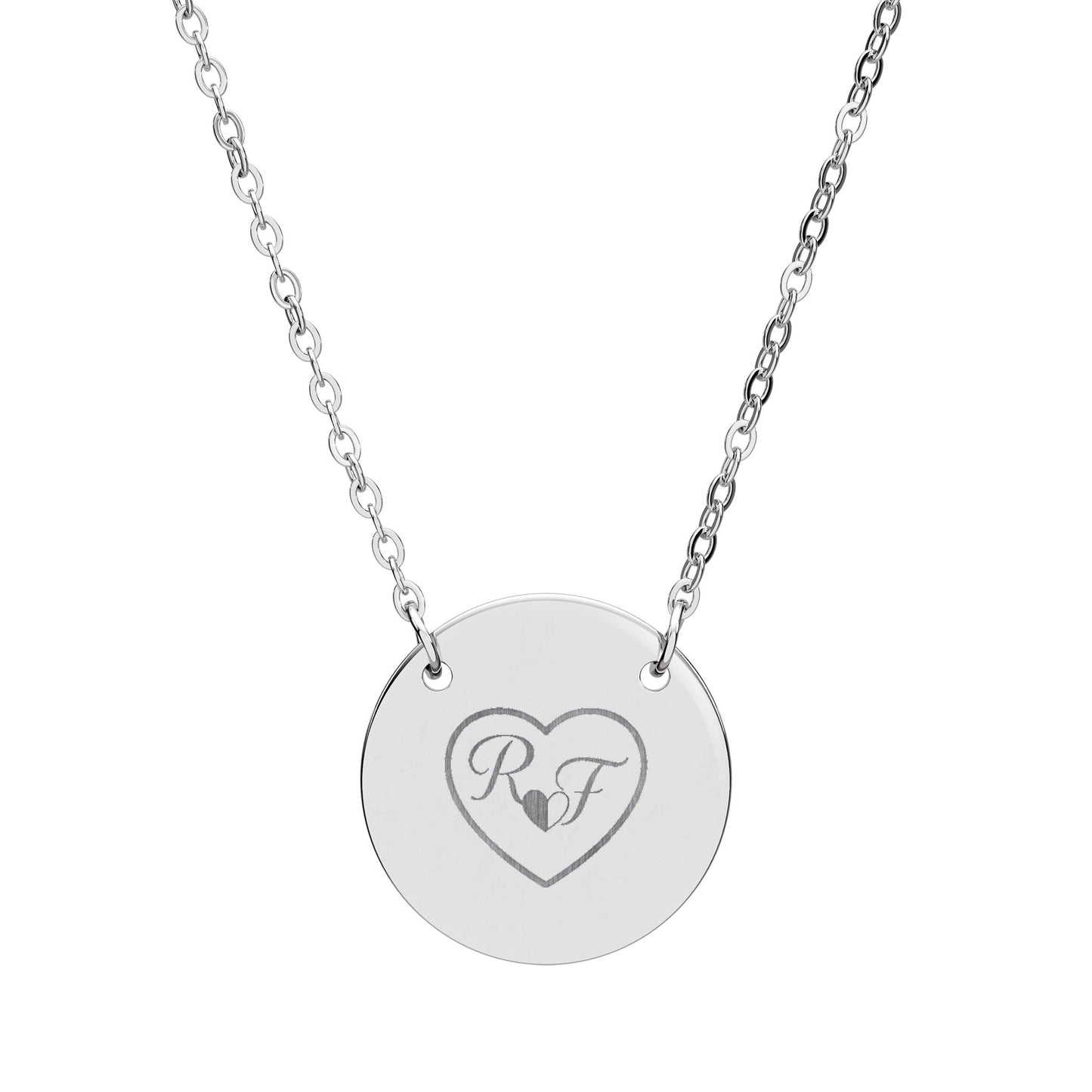 Engraved Circle Necklace — Custom Initials Couples Pendant