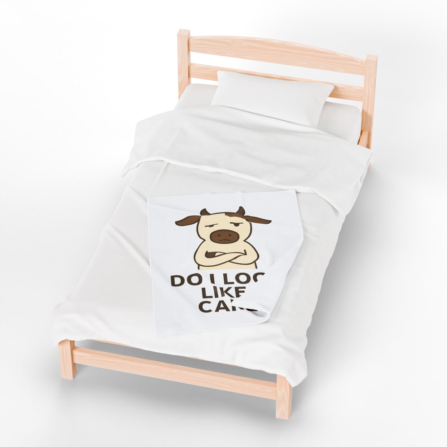 Funny Cow Saying Velveteen Plush Blanket