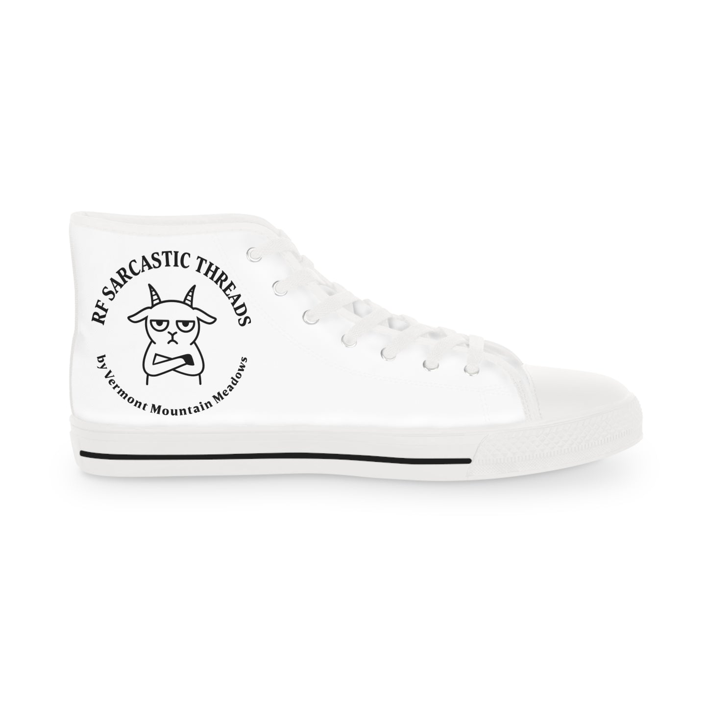High Top Sneakers — Retro Cat Graphic "Wake Up, Nobody."