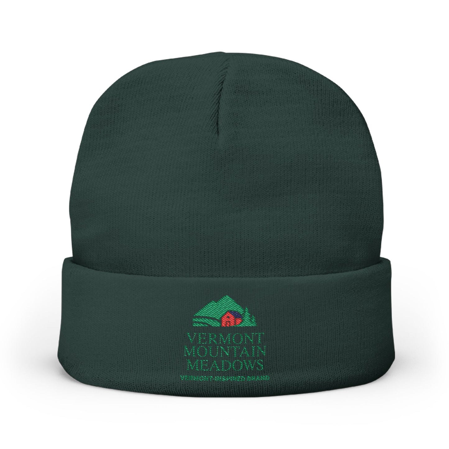 Vermont-Inspired Embroidered Knit Beanie — Winter Ski & Hiking Hat