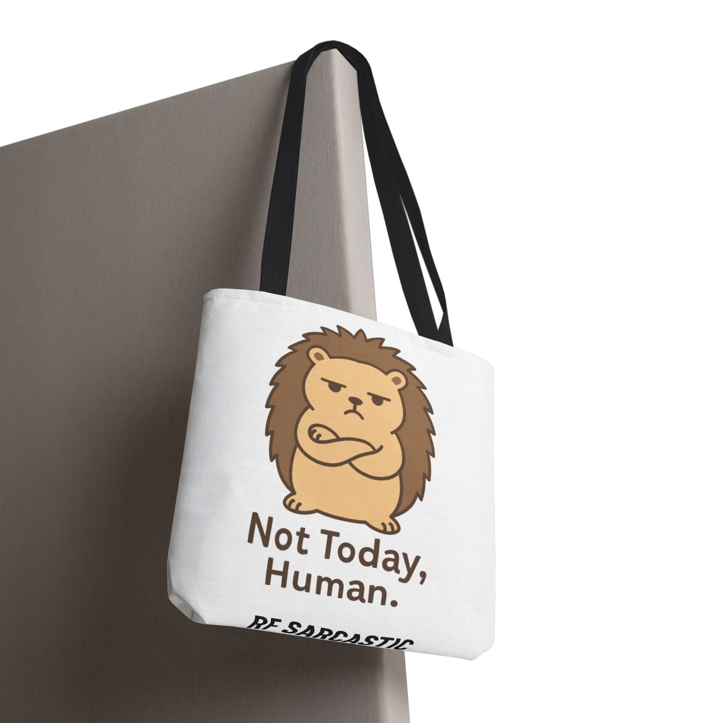 Not Today, Human. Lion Tote Bag – Cute Grumpy Animal Canvas Tote
