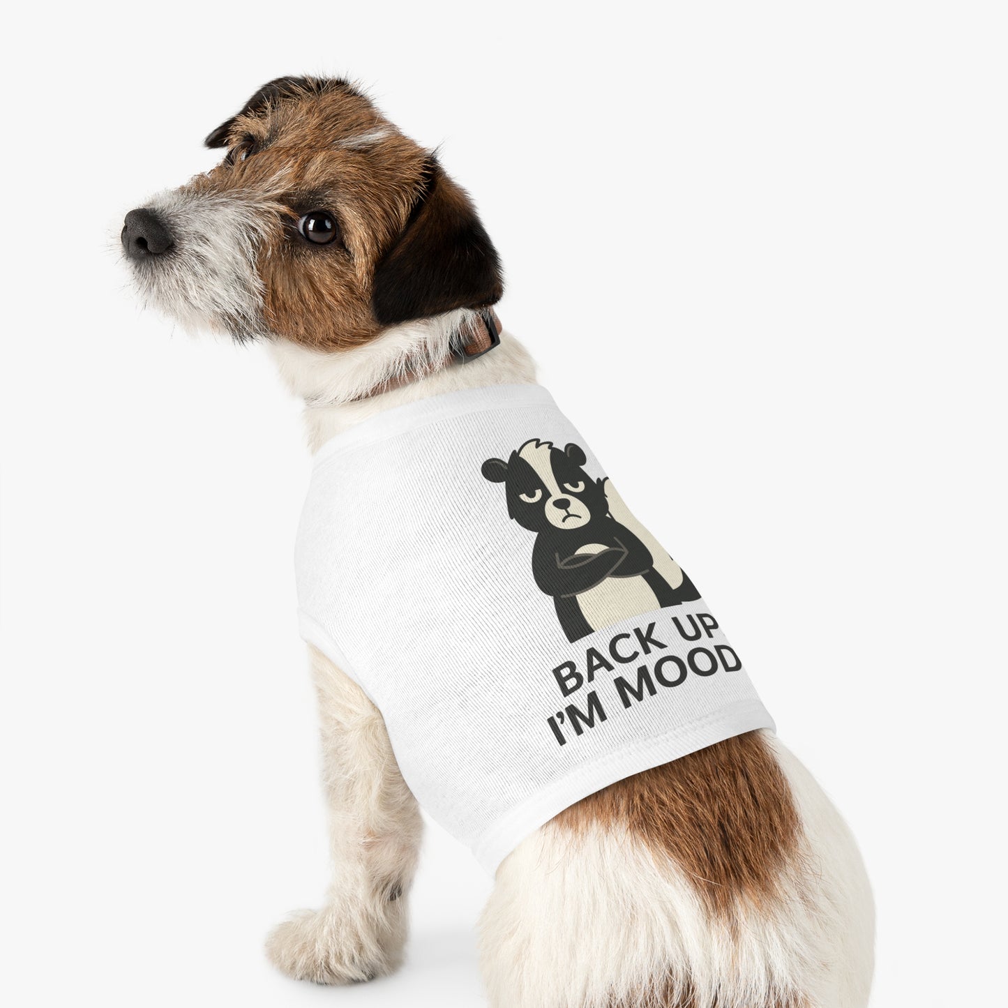 Pet Tank Top — "Back Up, I'm Moody" Skunk Graphic Dog Tank
