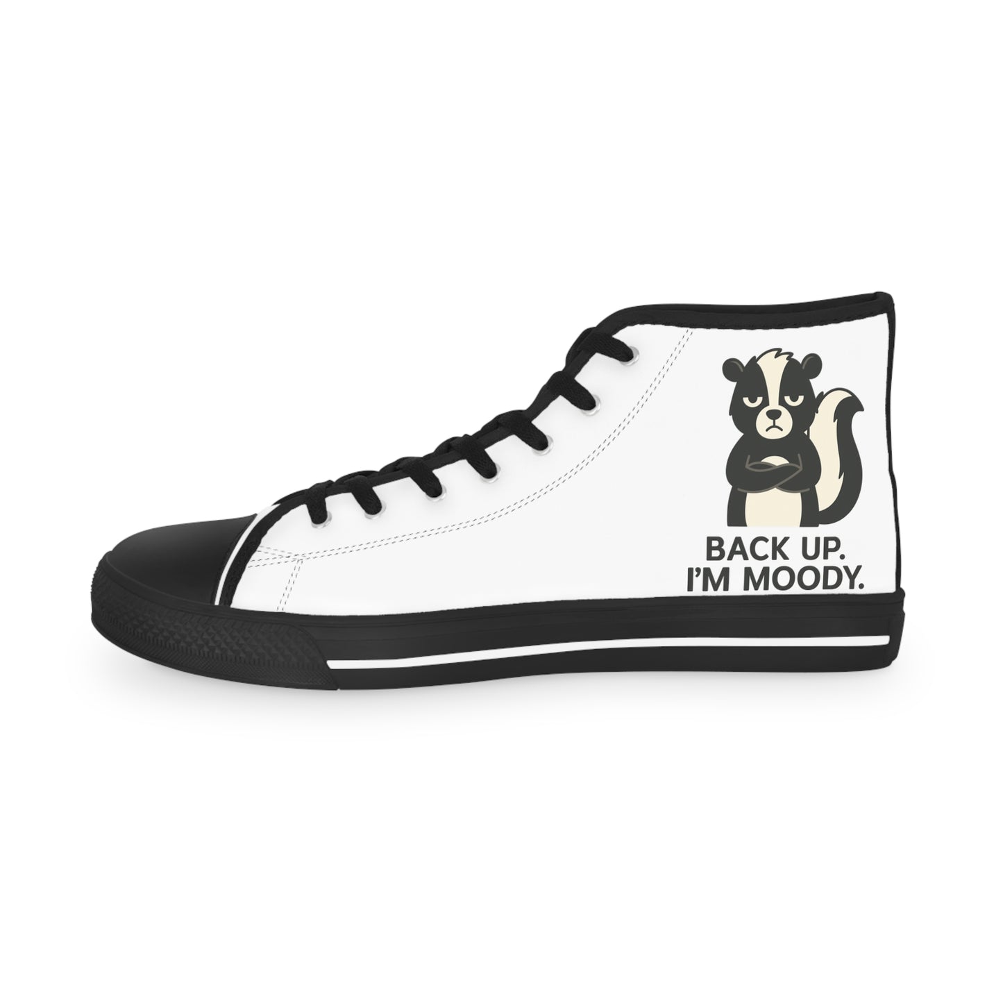 High Top Sneakers — Retro Cat Graphic "Wake Up, Nobody."