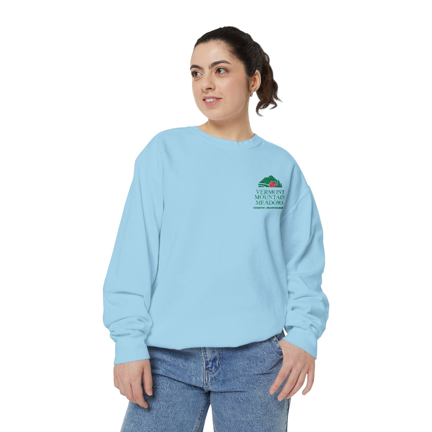 Vermont Barn & Solar Logo Sweatshirt — Vermont-Inspired Garment-Dyed Sweatshirt