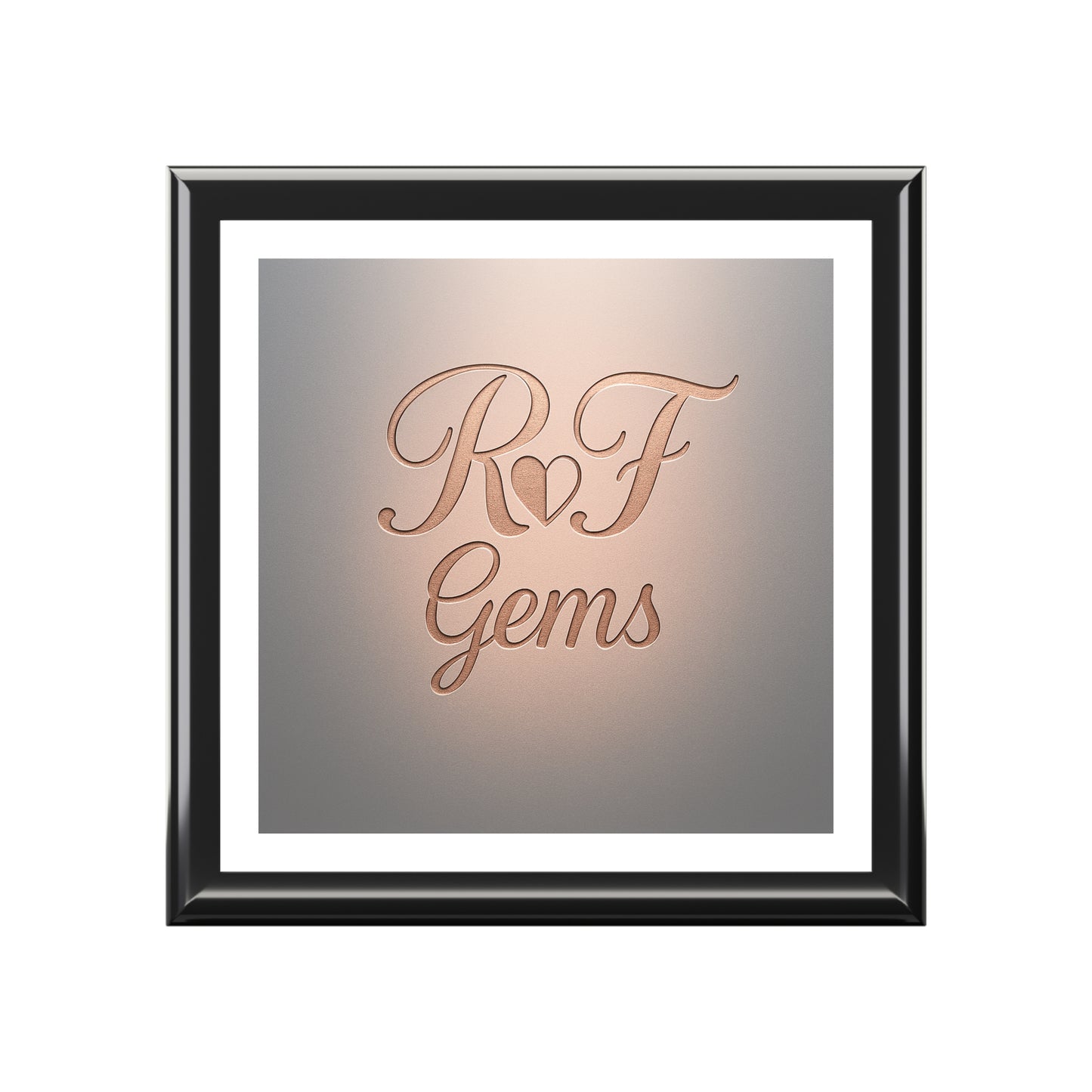 Engraved RF Gems Jewelry Box — Personalized Rose Gold Monogram Keepsake Box