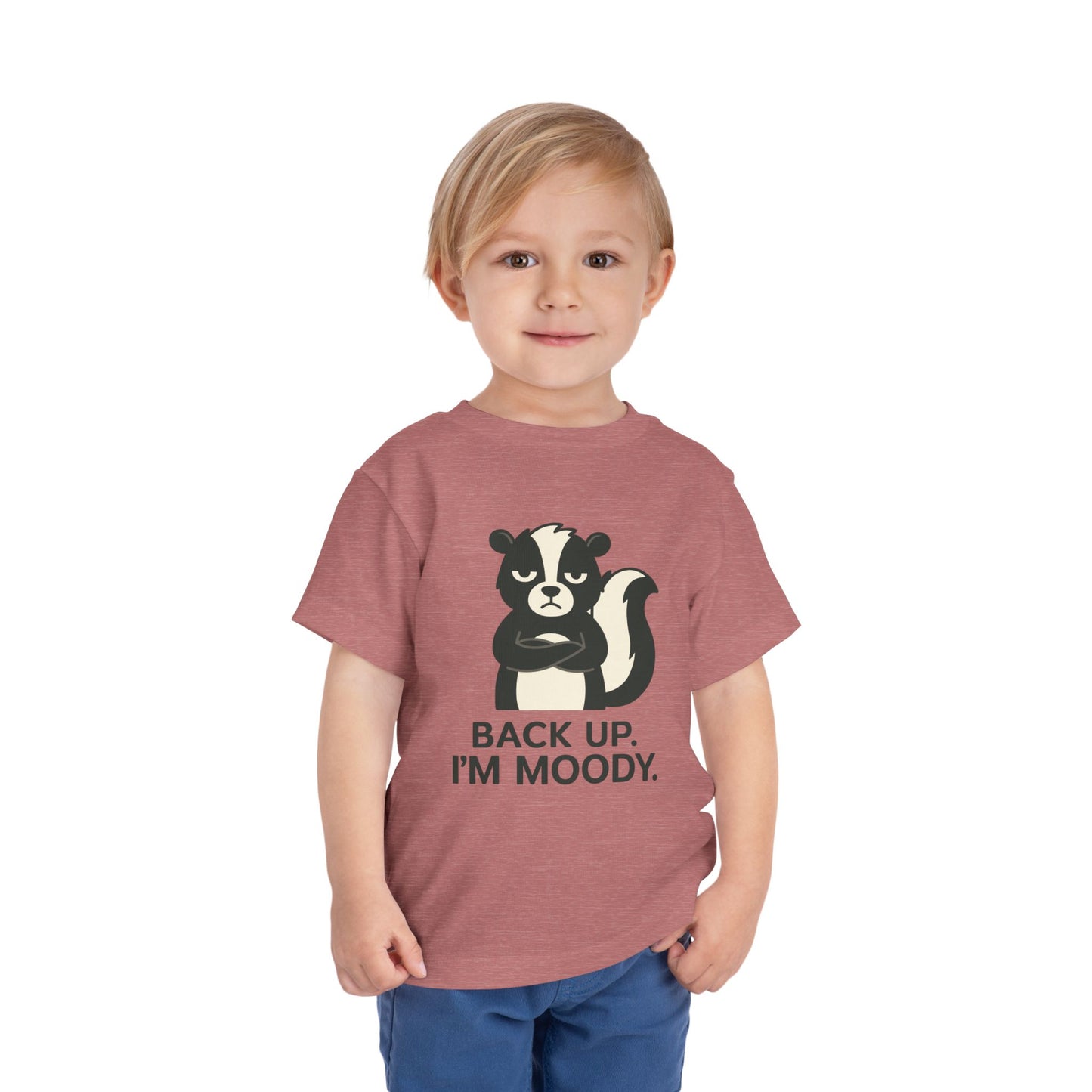 Toddler Tee — 'Back Up, I'm Moody' Skunk Graphic Kids Shirt
