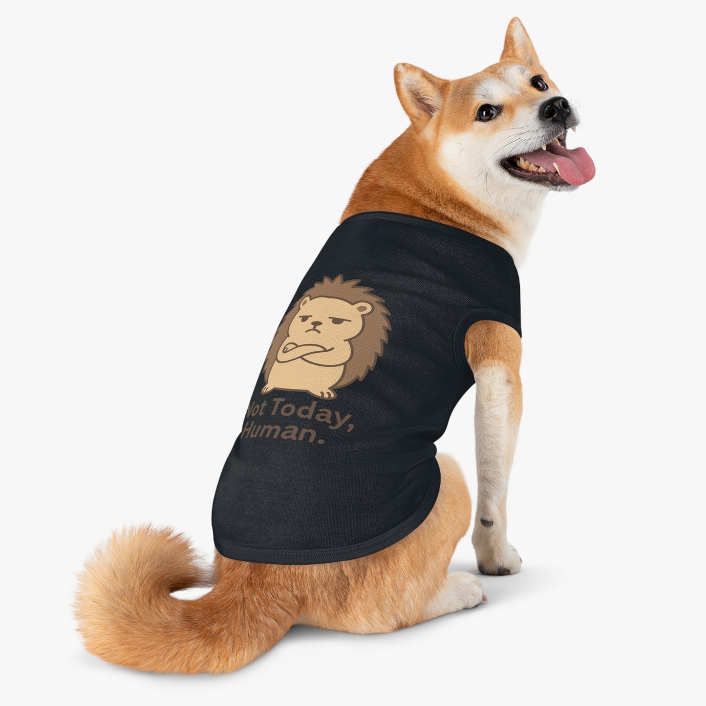 Pet Tank Top — Grumpy Hedgehog "Not Today, Human" Cute Pet Shirt