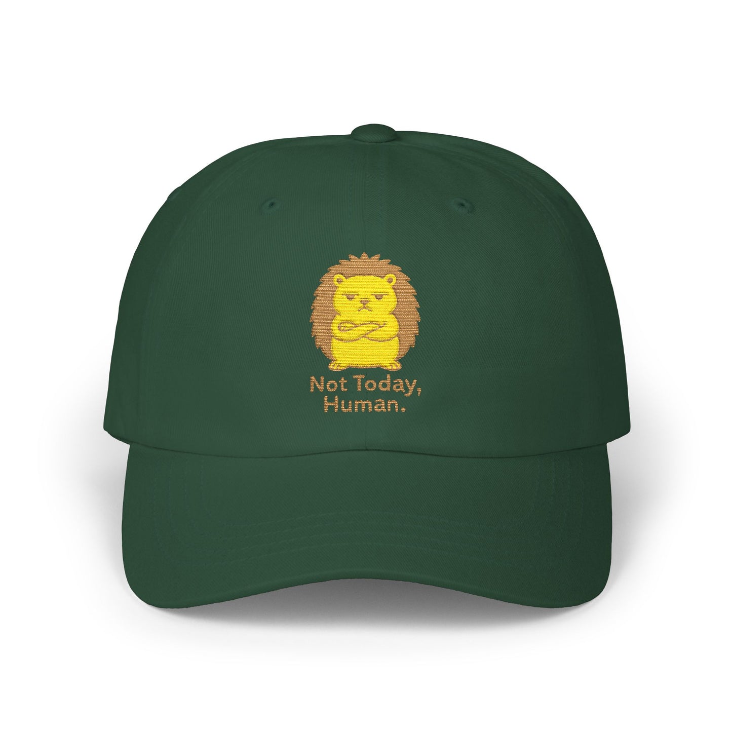 Dad Cap — "Not Today, Human" Cute Grumpy Hedgehog Embroidered Hat