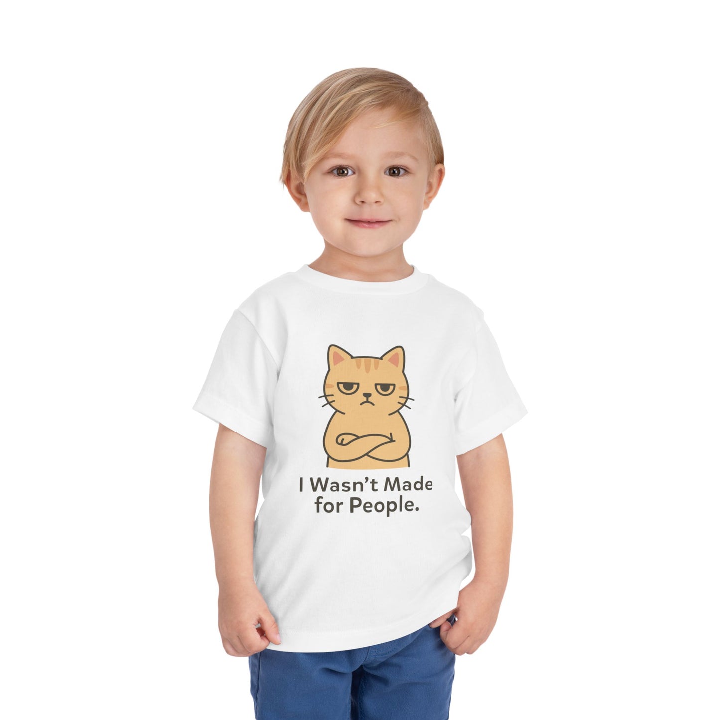 Toddler Tee — 'I Wasn't Made for People' Grumpy Cat Graphic