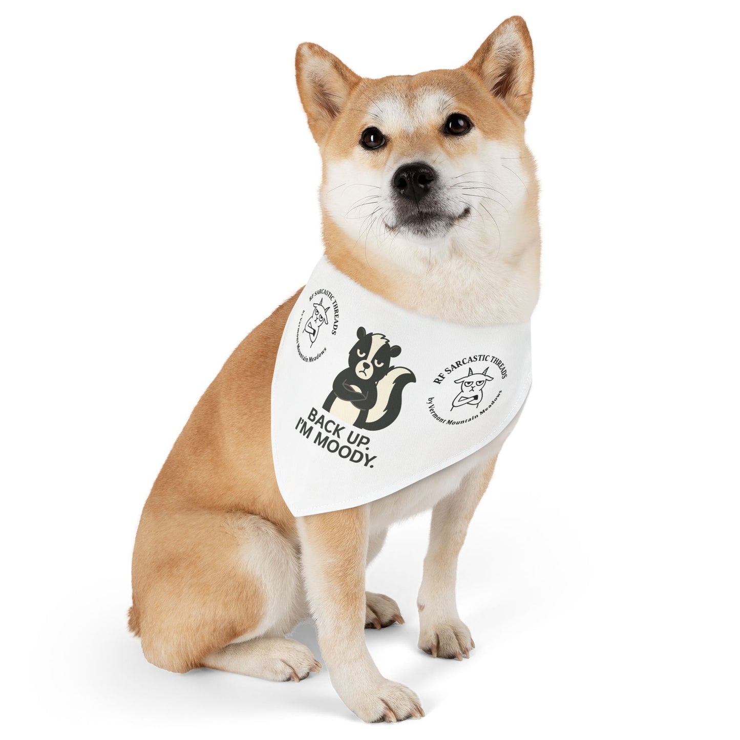 Pet Bandana — "Back Up, I'm Moody" Dog Bandana Collar for Sassy Dogs