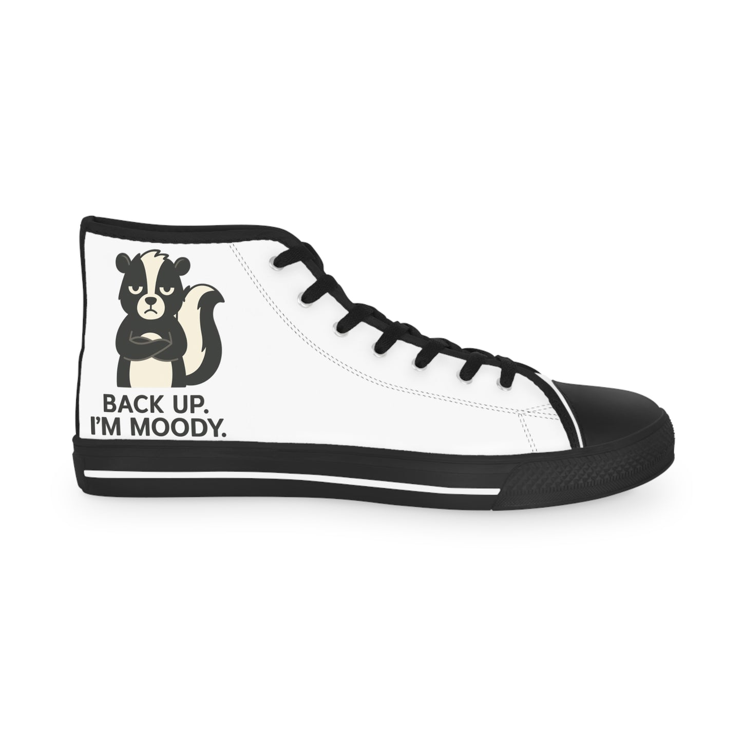 High Top Sneakers — Retro Cat Graphic "Wake Up, Nobody."