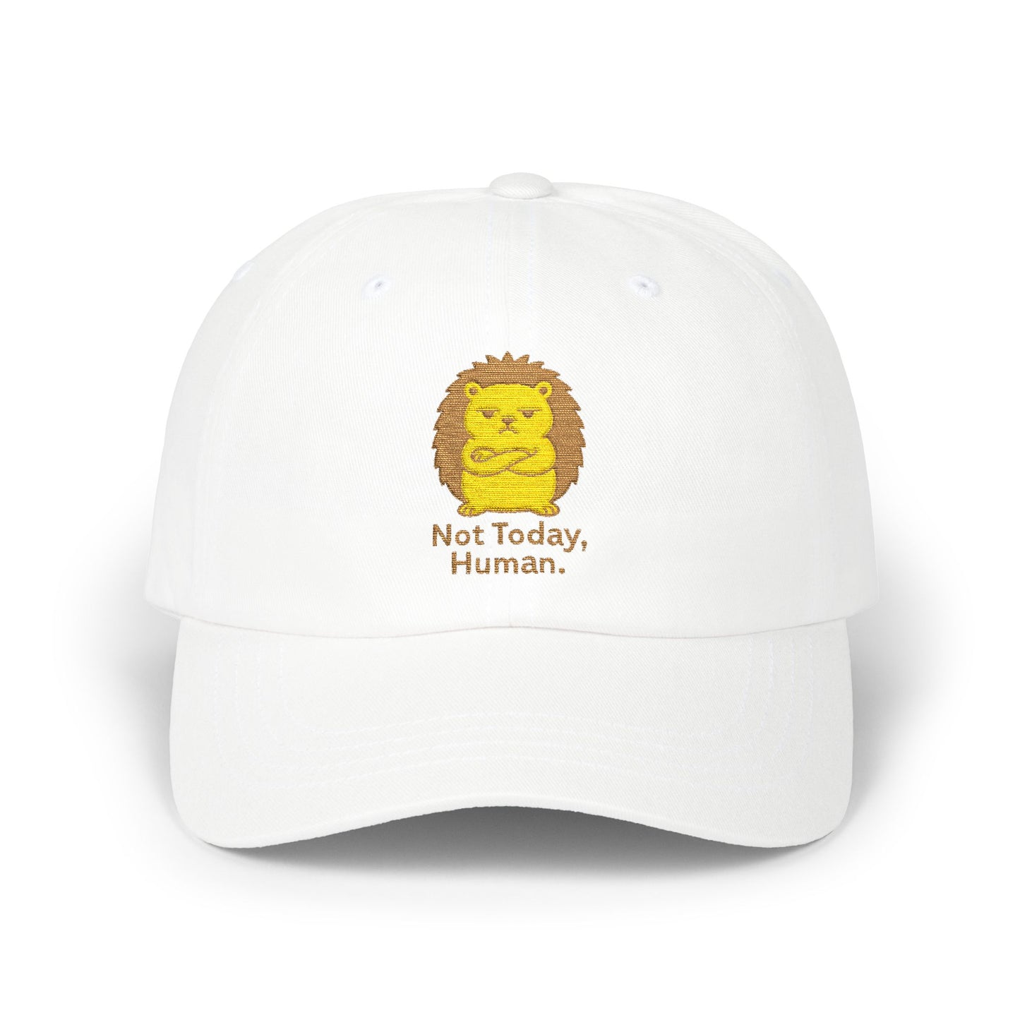 Dad Cap — "Not Today, Human" Cute Grumpy Hedgehog Embroidered Hat