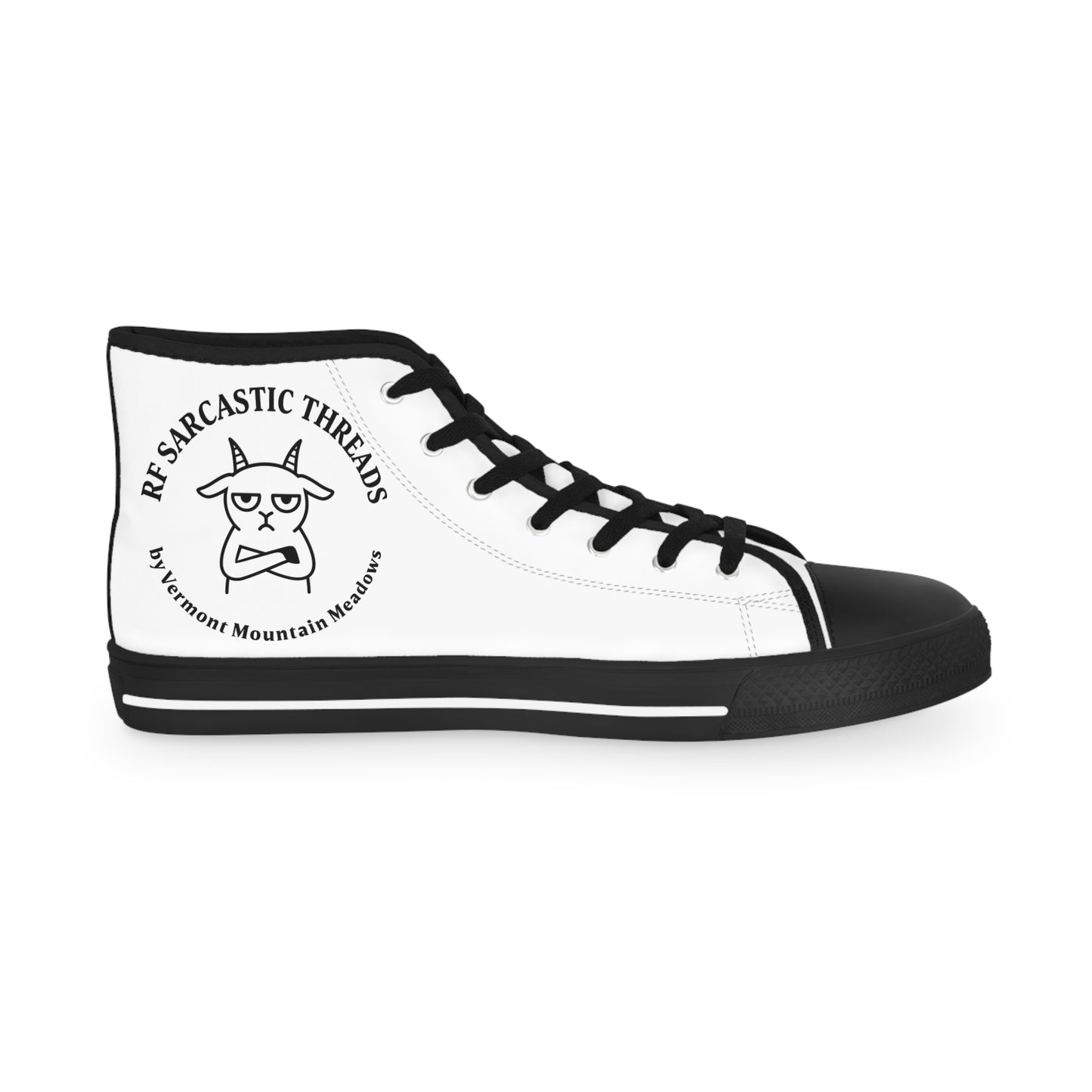 High Top Sneakers — Retro Cat Graphic "Wake Up, Nobody."