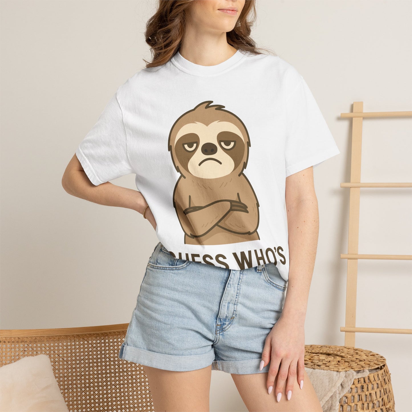 Sloth 'Guess Who's Over It' Funny Sarcastic T-Shirt