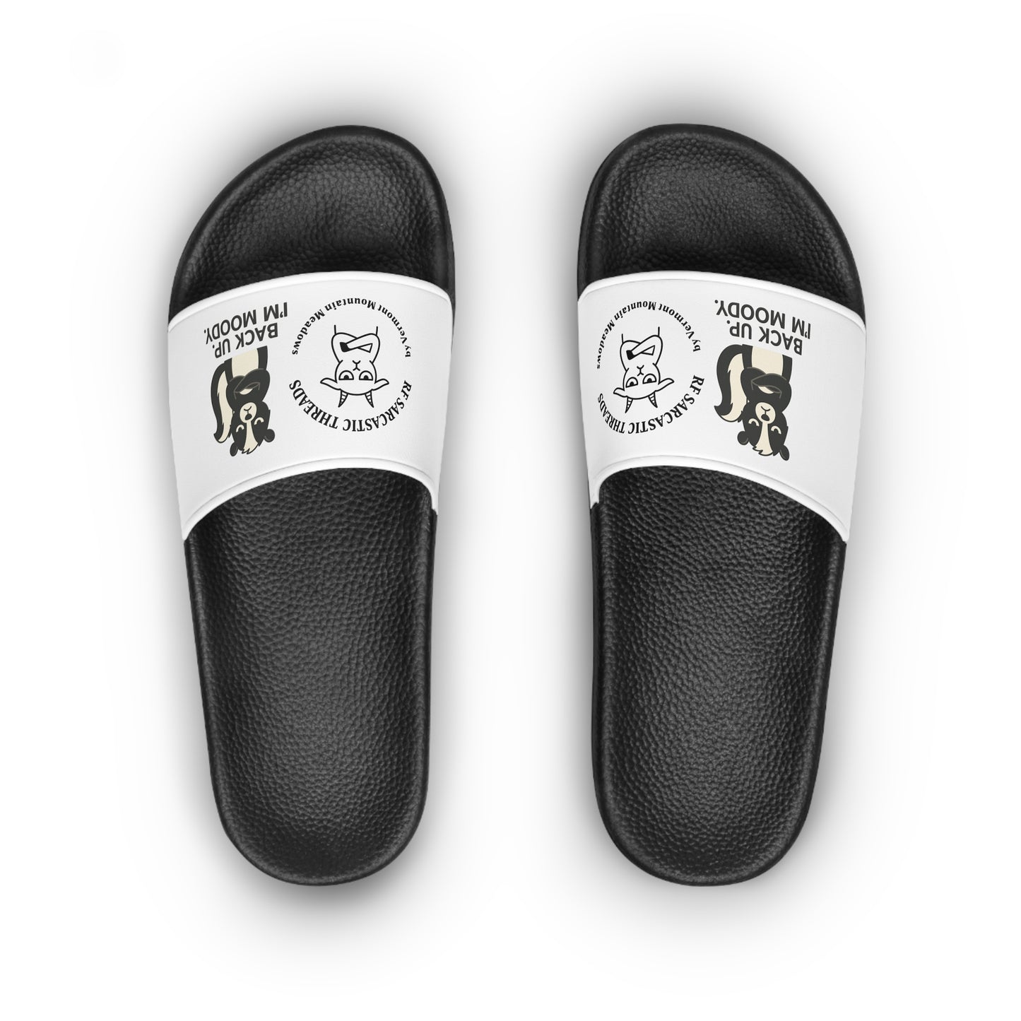Skunk Graphic Women's Slide Sandals — Moody, Funny & Sarcastic