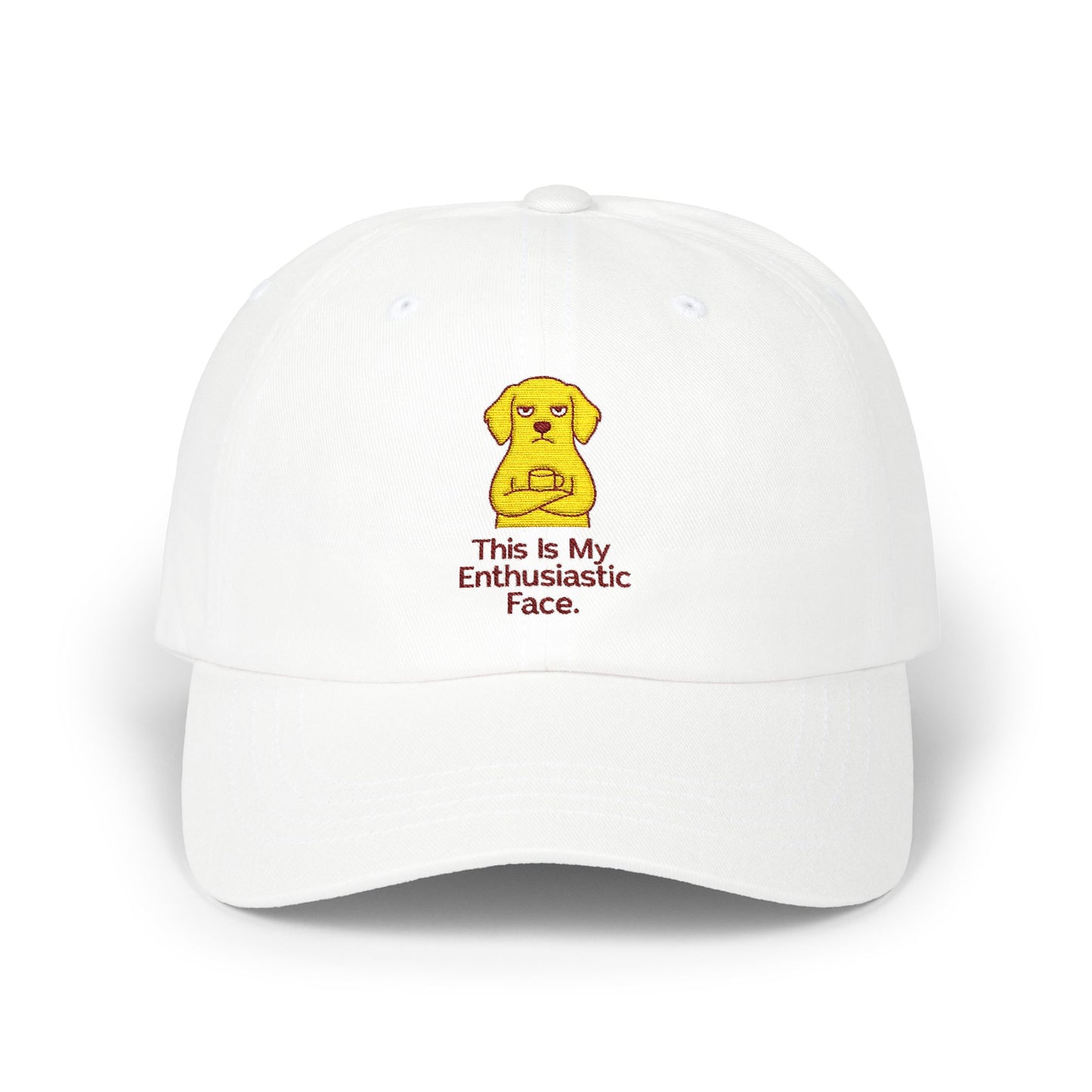 Dad Cap - "This Is My Enthusiastic Face" Embroidered Puppy Baseball Hat