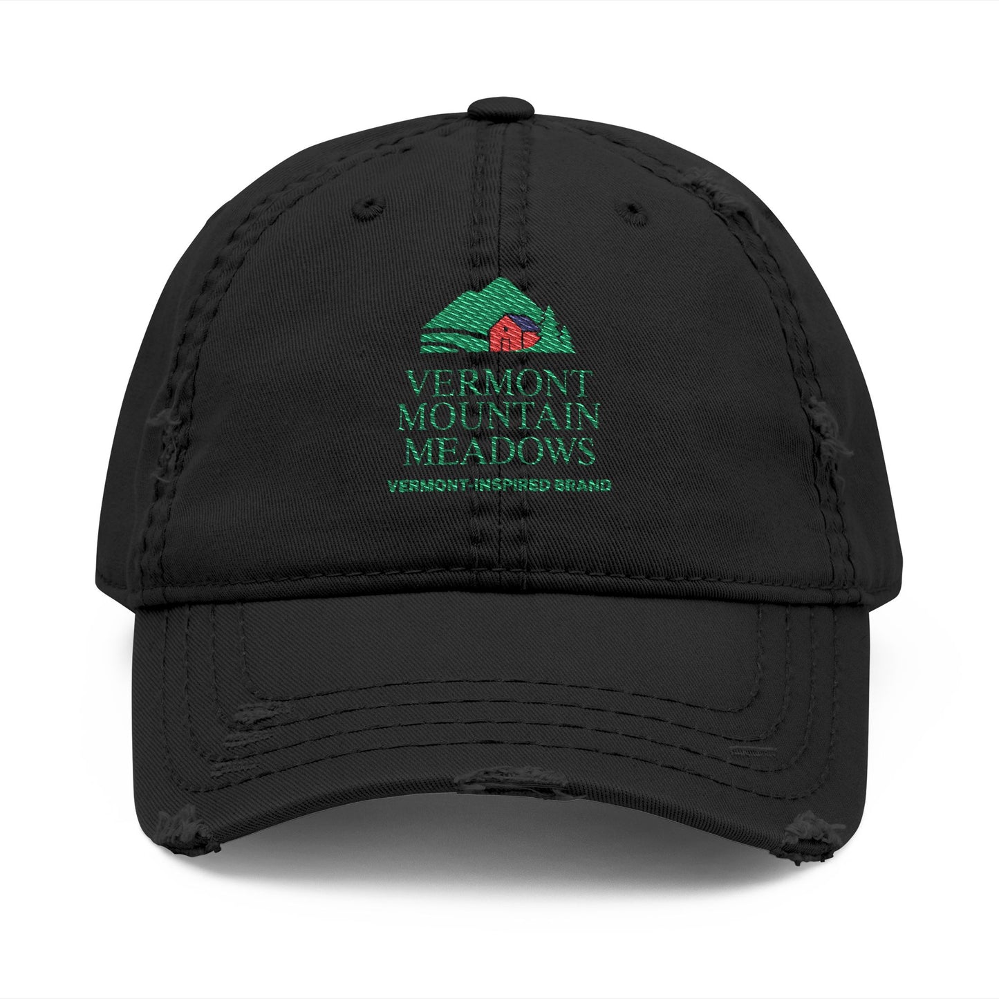 Vermont-Inspired Distressed Embroidered Dad Hat