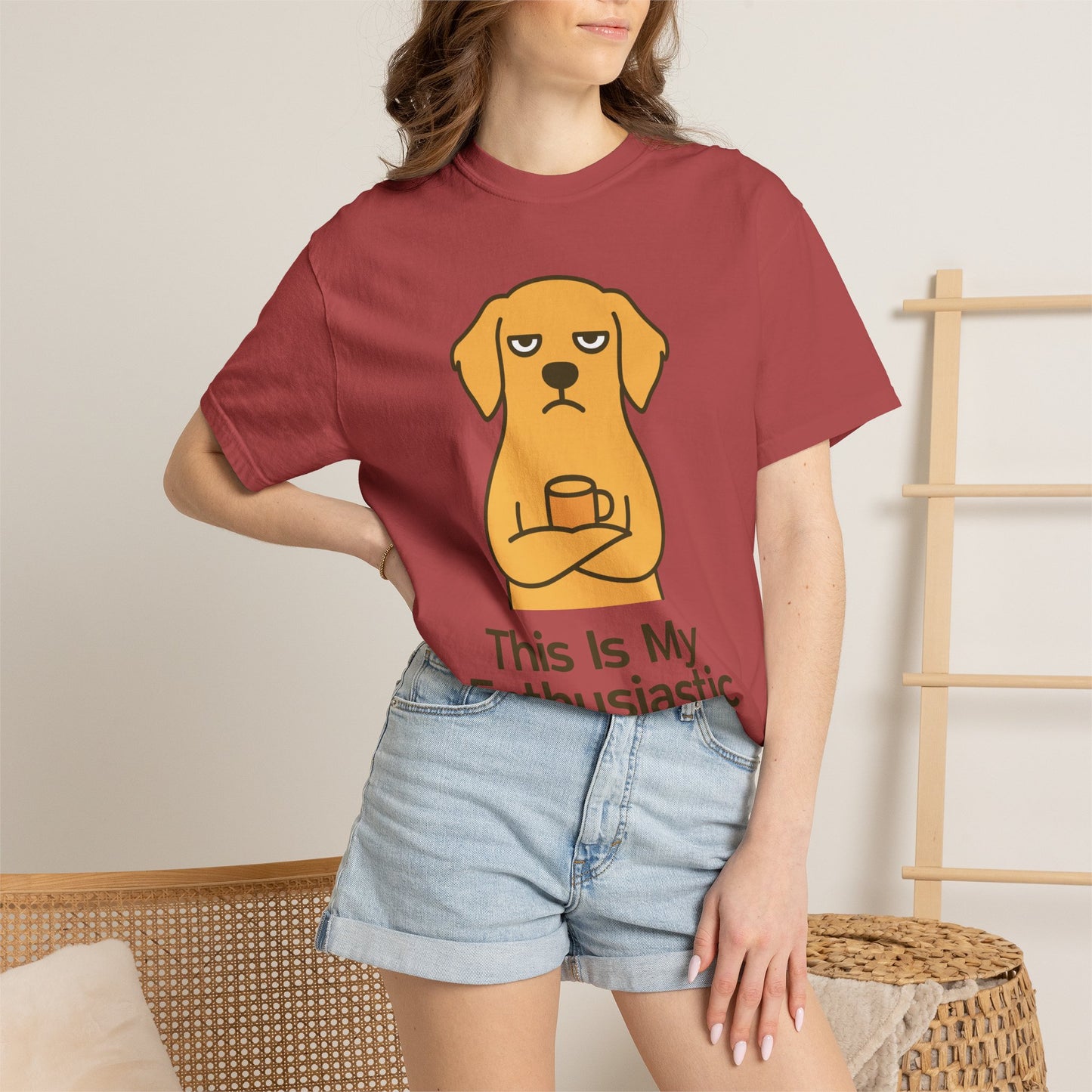 Funny Sarcastic Dog T-Shirt-"this is my enthusiastic face"