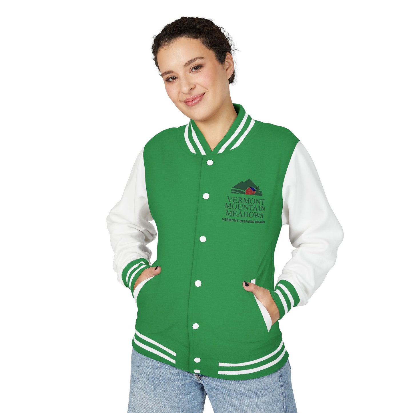 Vermont-Inspired Letterman Jacket — Classic State Patch Jacket