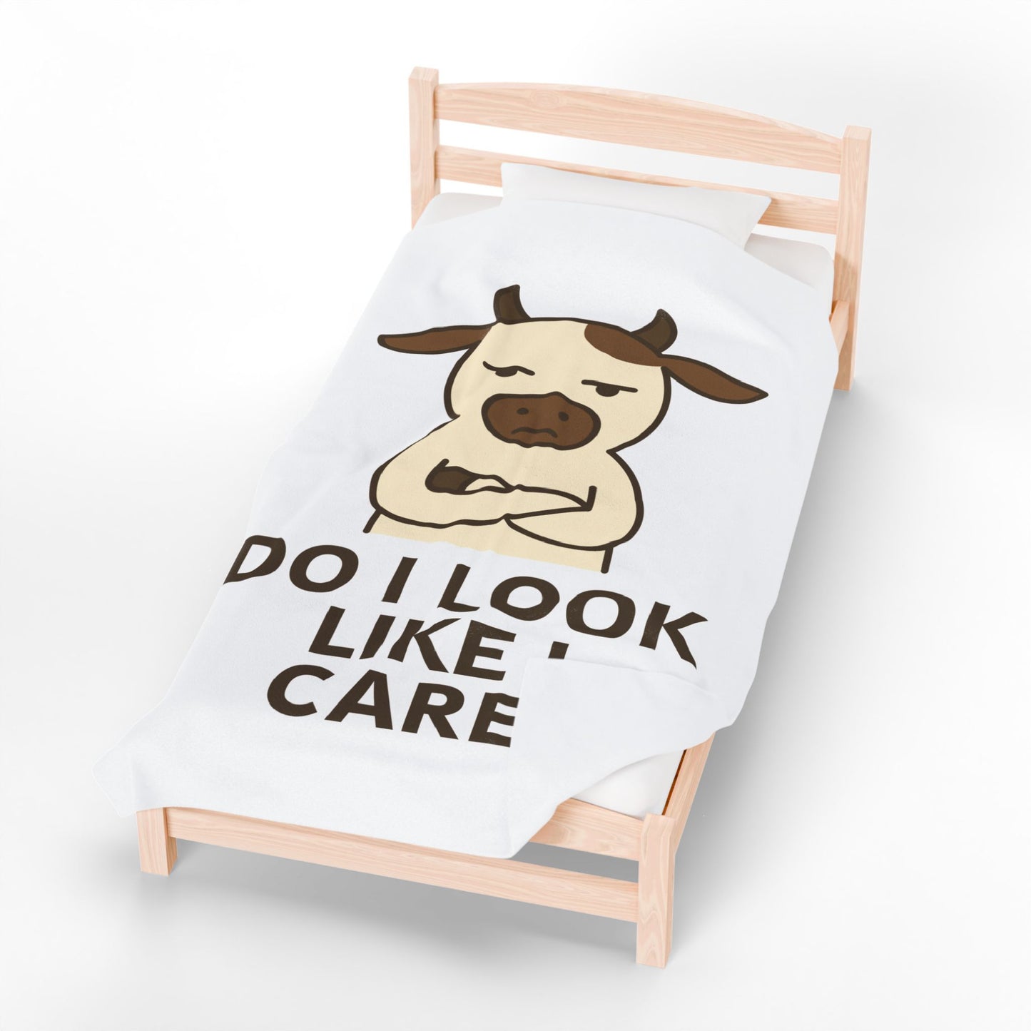 Funny Cow Saying Velveteen Plush Blanket