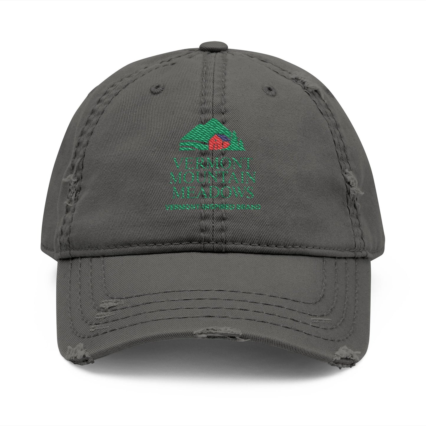 Vermont-Inspired Distressed Embroidered Dad Hat