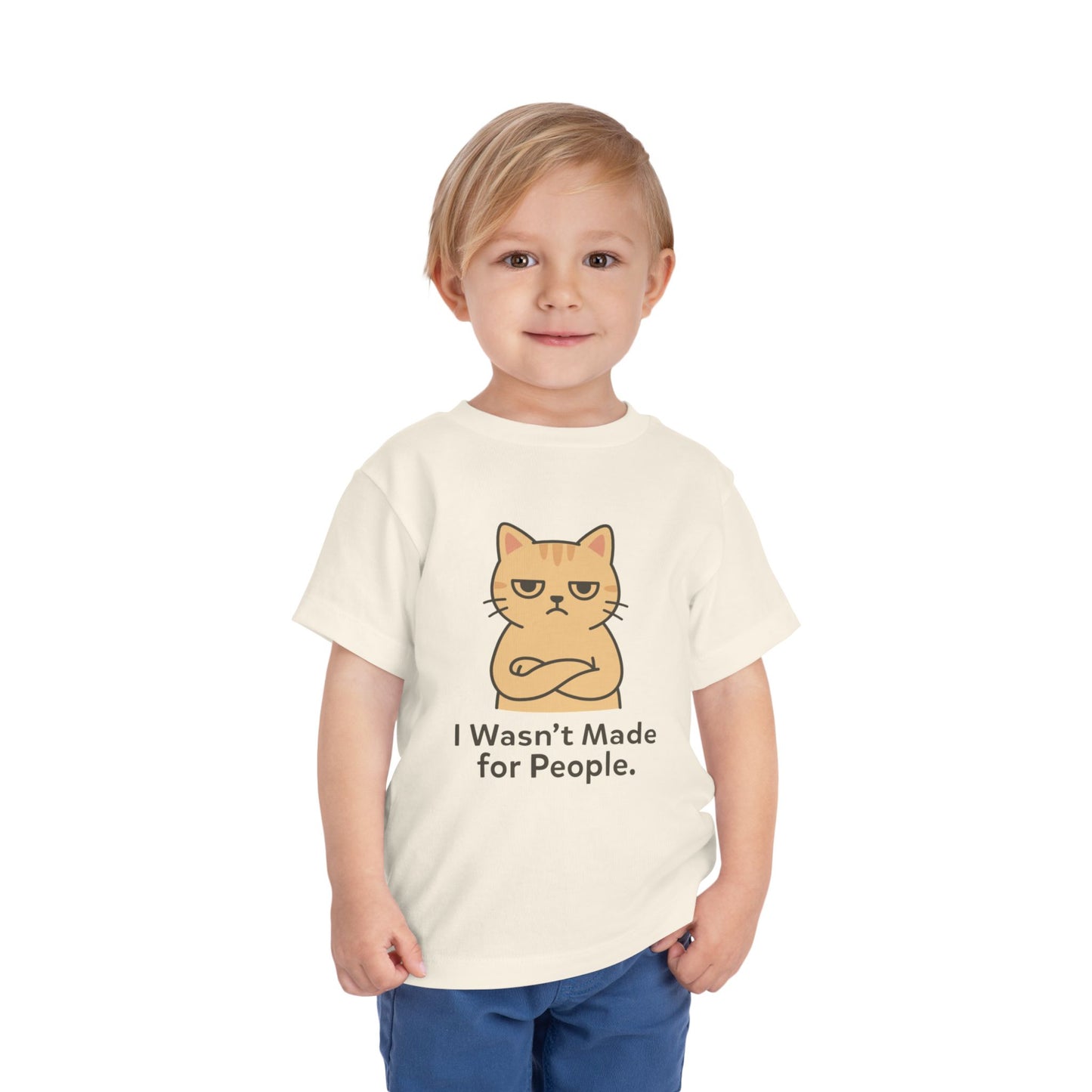 Toddler Tee — 'I Wasn't Made for People' Grumpy Cat Graphic