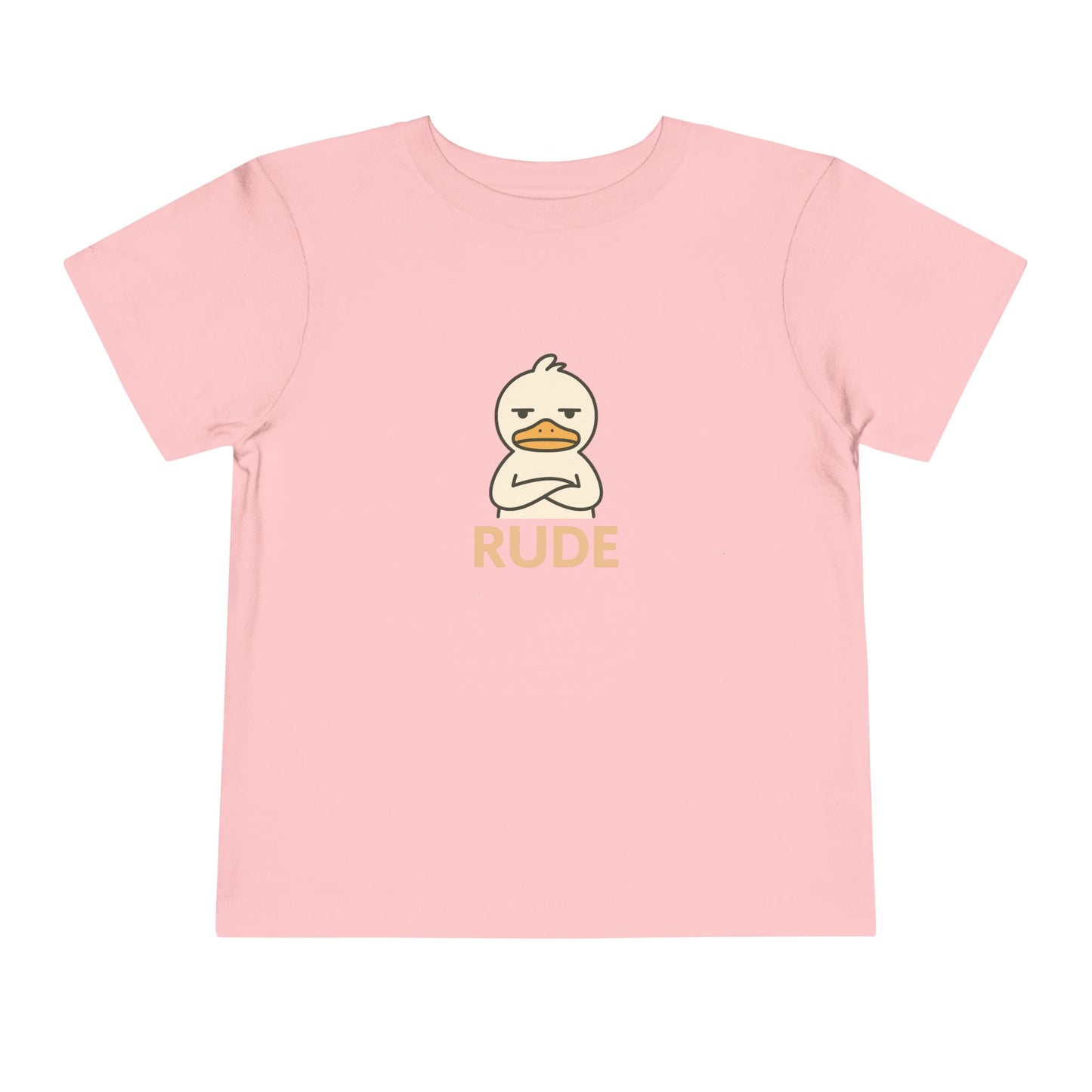 Toddler Tee — "RUDE" Grumpy Duck Kids Shirt (Playful Sarcastic Design)