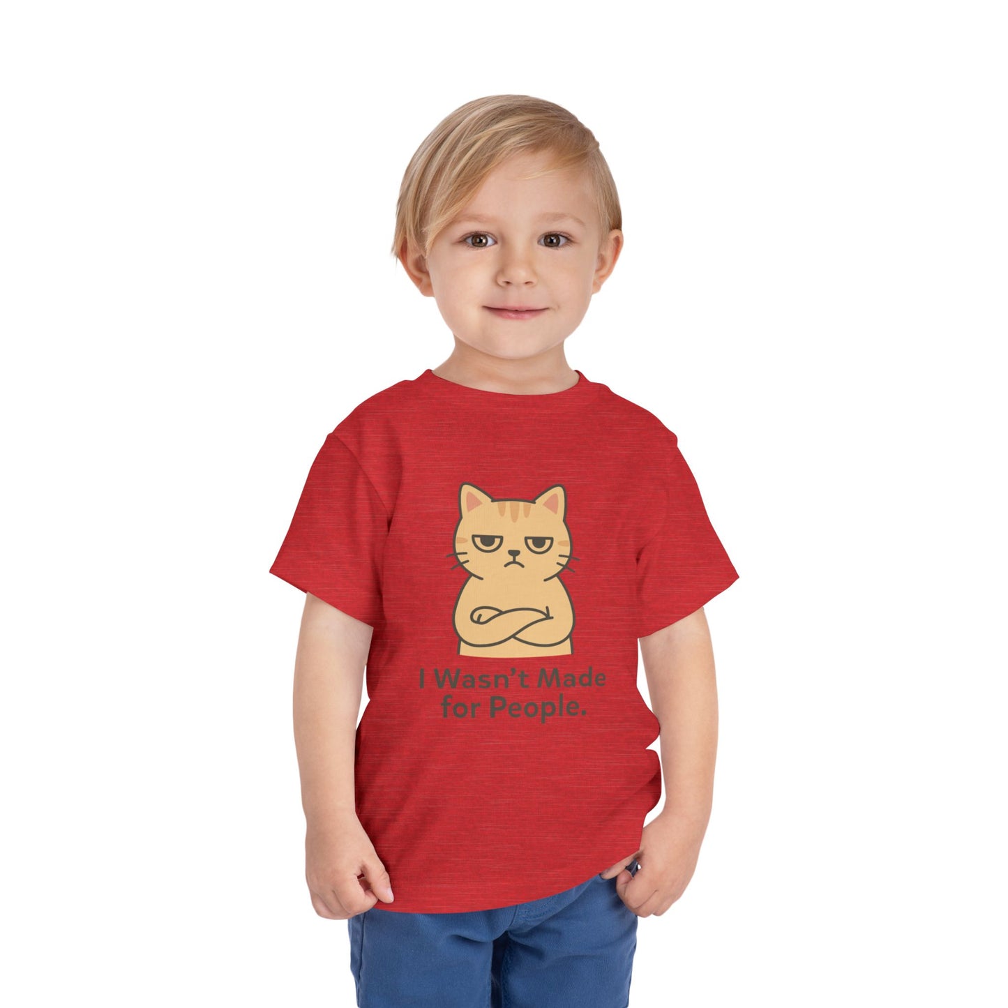 Toddler Tee — 'I Wasn't Made for People' Grumpy Cat Graphic