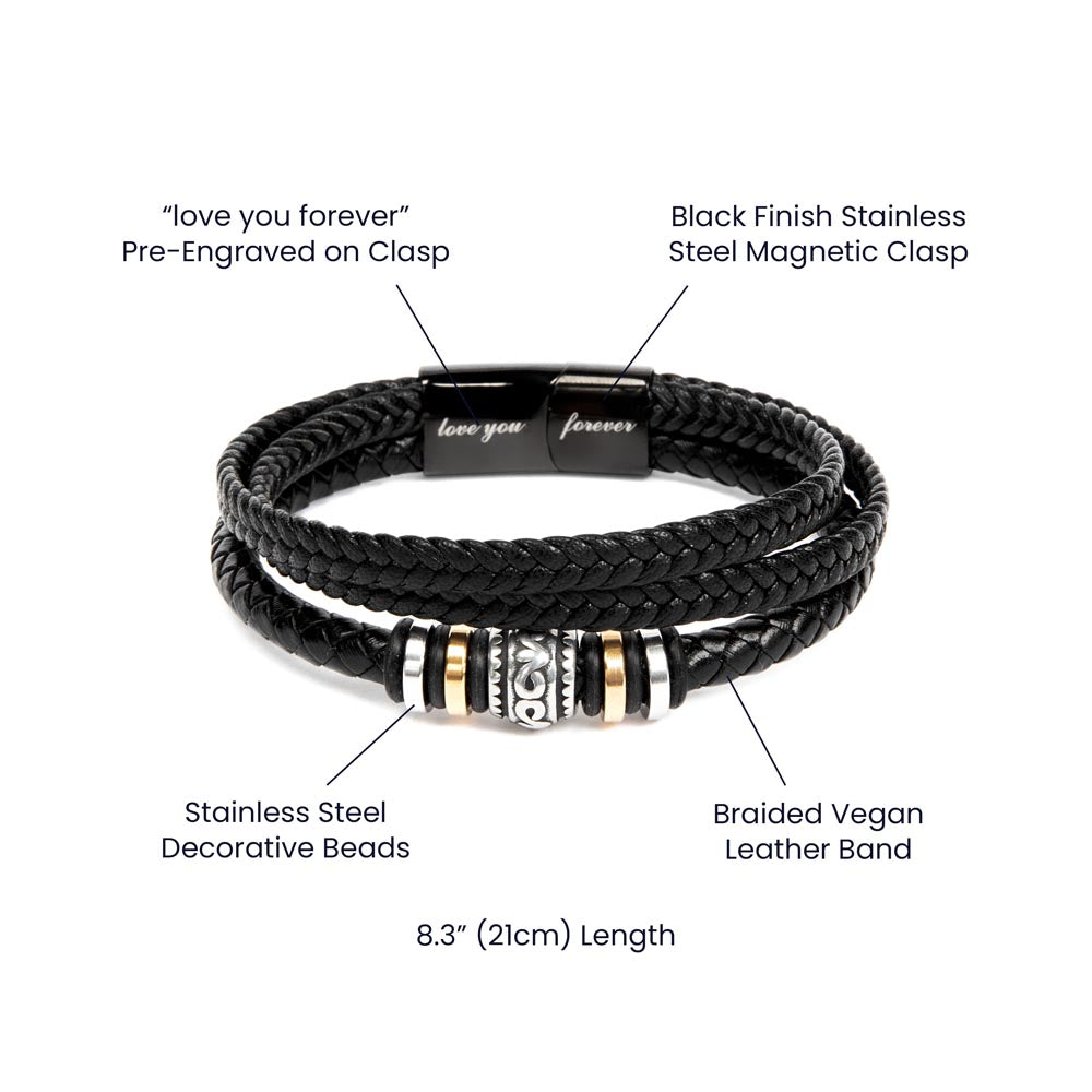 “Love You Forever” Engraved Braided Bracelet – A Timeless Symbol of Love | RF Gems