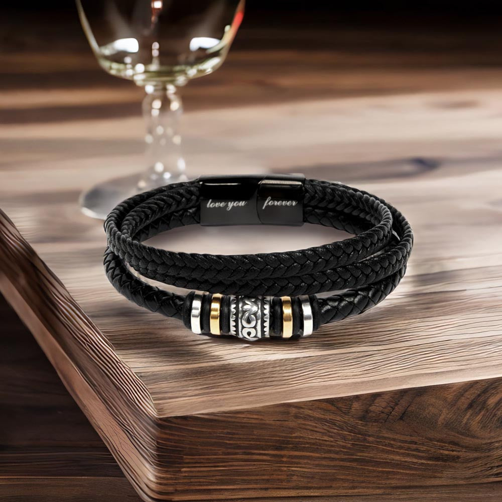 “Love You Forever” Engraved Braided Bracelet – A Timeless Symbol of Love | RF Gems