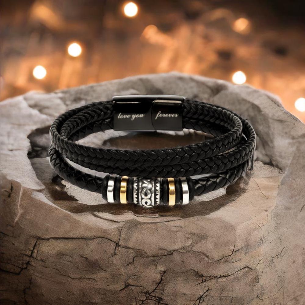 “Love You Forever” Engraved Braided Bracelet – A Timeless Symbol of Love | RF Gems
