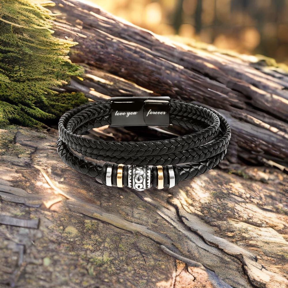 “Love You Forever” Engraved Braided Bracelet – A Timeless Symbol of Love | RF Gems