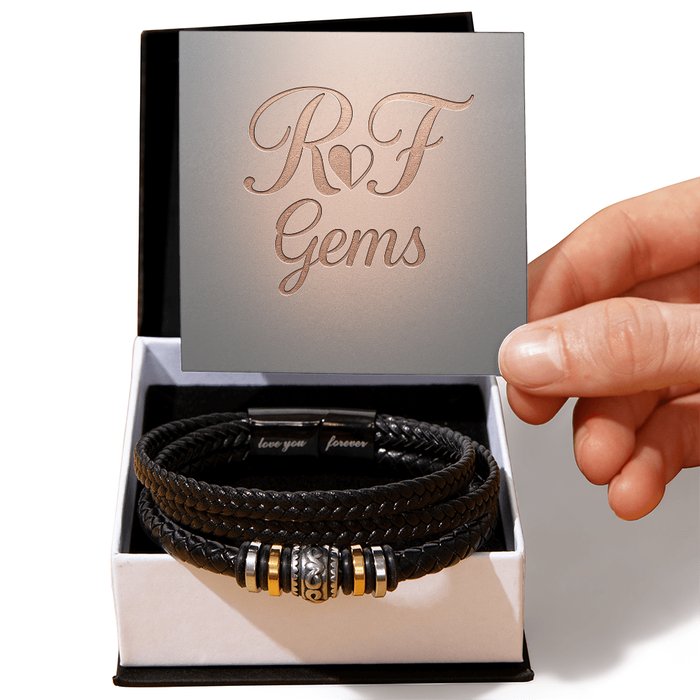 “Love You Forever” Engraved Braided Bracelet – A Timeless Symbol of Love | RF Gems