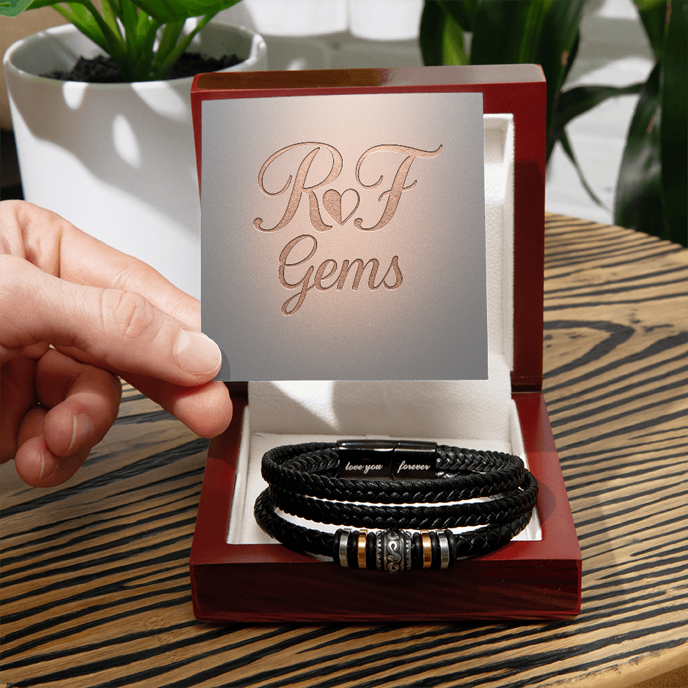 “Love You Forever” Engraved Braided Bracelet – A Timeless Symbol of Love | RF Gems