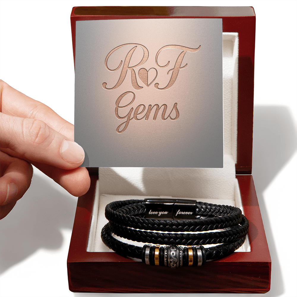 “Love You Forever” Engraved Braided Bracelet – A Timeless Symbol of Love | RF Gems